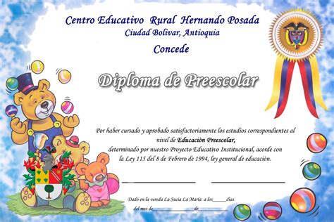 Diplomas De Preescolar Para Editar Gratis Formatos De Diplomas Images