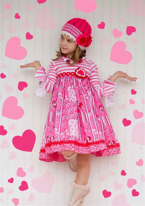 Girls Valentine Puppy Love Knitcotton Combo Boutique Dress