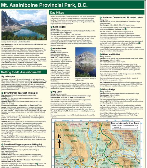 Banff And Mount Assiniboine Map Banff National Park