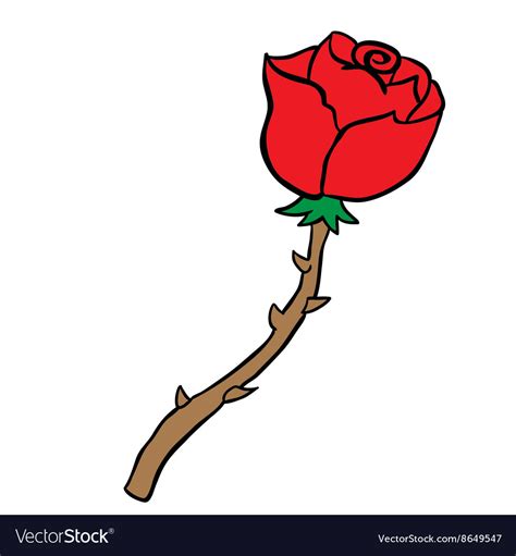 Freehand Drawn Cartoon Rose Royalty Free Vector Image