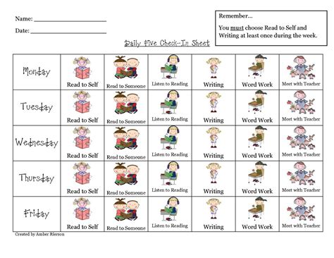 Daily 5 Chart Printables