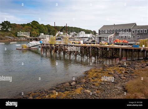 Lobster Fishing Wharf In The Small New England Coastal Village Of New