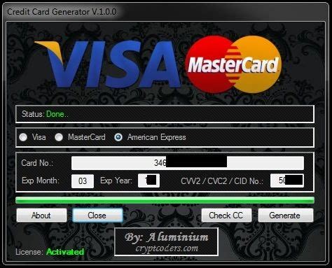 It generated 100% valid visa credit card numbers.; Cc Number Generator - Business Card