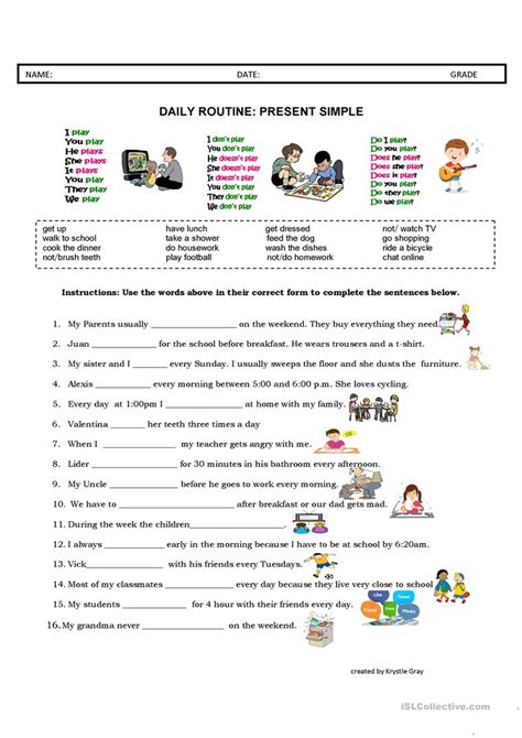 Daily Routines Color Cut And Paste Worksheet Free Esl Printable Daily Routines Printable