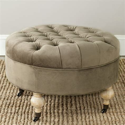 Safavieh Clara Velvet Tufted Round Ottoman