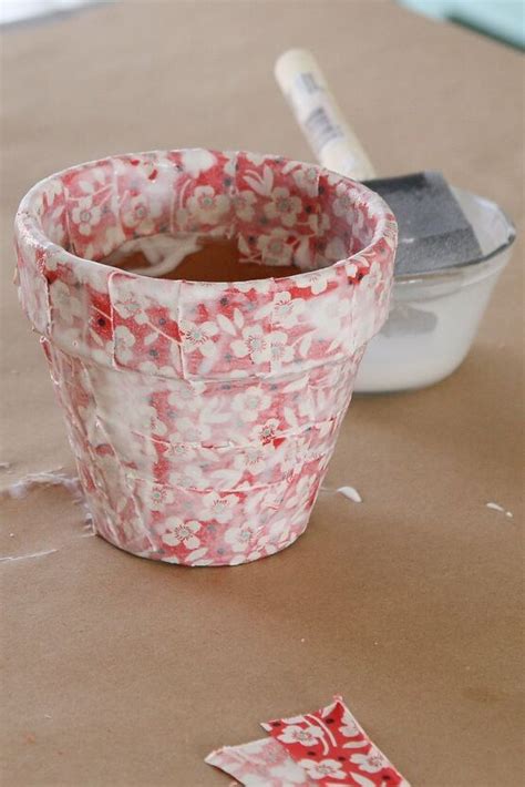 How To Make Diy Fabric Covered Flower Pots Hometalk Fabric Flower