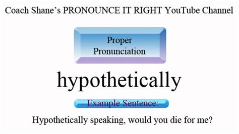 How To Pronounce HYPOTHETICALLY American Pronunciation For ESL
