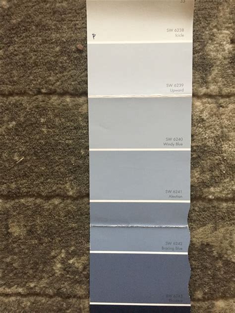 View interior and exterior paint colors and color palettes. Sherwin Williams- Icicle (Hunter's Room) Upward, Windy ...