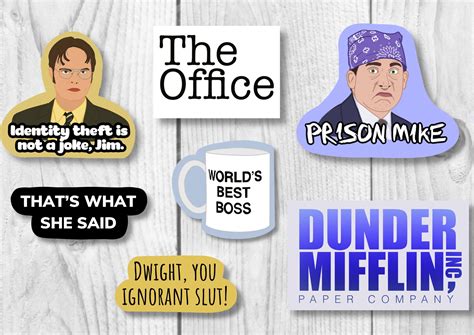 The Office Stickers Individual Or 7 Sticker Pack Laptop Phone Etsy