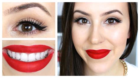 Grwm Christmas Party Look 2014 Easy Red Lips Makeup Tutorial Youtube