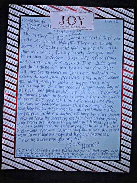 This letter is a great way to kick off the holiday season. Best Is Santa Real letter Ever | Christmas lettering ...