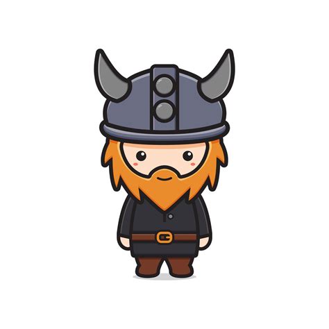 Cute Viking Mascot Character Cartoon Icon Illustration 3256990 Vector