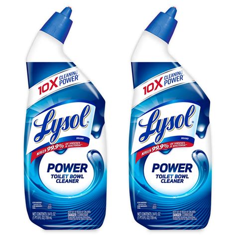 lysol power toilet bowl cleaner gel for cleaning and disinfecting stain removal 24oz pack of