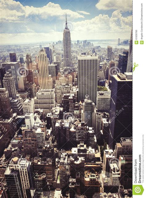Wolkenkrabbers Luchtmening Van De Stad Van New York Manhattan
