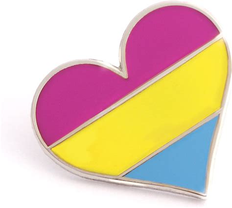 Amazon Com Pansexual Pride Pin LGBTQ Gay Heart Flag An Enamel Pin For Pan Community Clothing