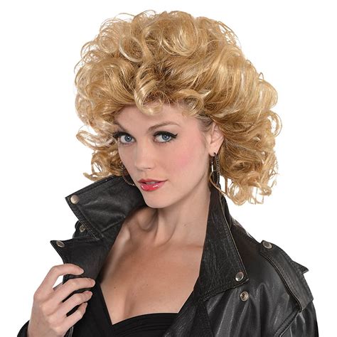 50s Classic Sexy Sandy Fancy Dress Costume Ladies Blonde Wig