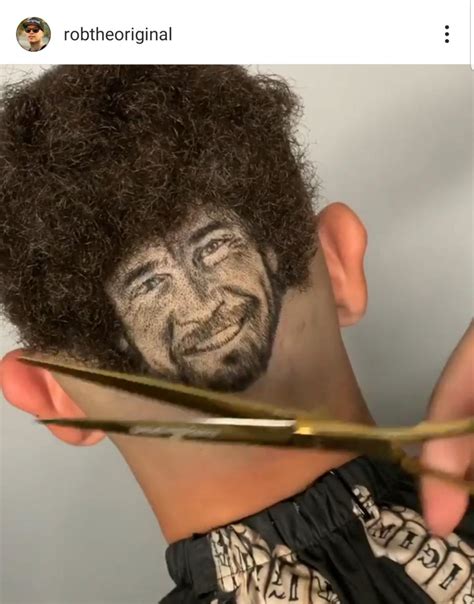 Artist Rob The Original Shaved In A Bob Ross Face Into Another Person S Afro Puff How Insane