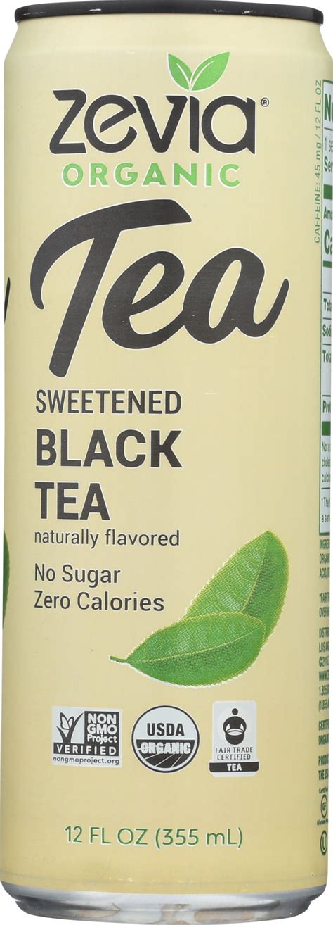 Zevia Tea Black Organic 12 Fl Oz