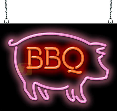 Pig Open Roast Pork Bbq Glass Tube Neon Sign Handcrafted Light Bar Beer