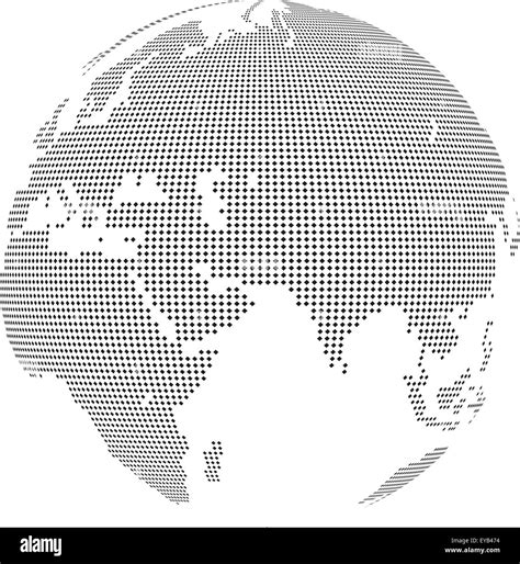 Vector Illustration Of World Globe With Square Dots Stock Vector Image