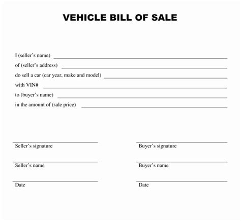 Free Printable Vehicle Bill Of Sale Mississippi