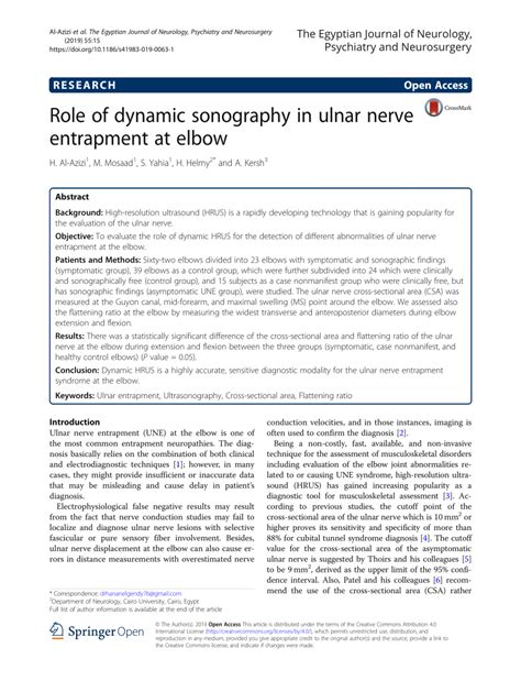 Pdf Role Of Dynamic Sonography In Ulnar Nerve Entrapment My Xxx Hot Girl