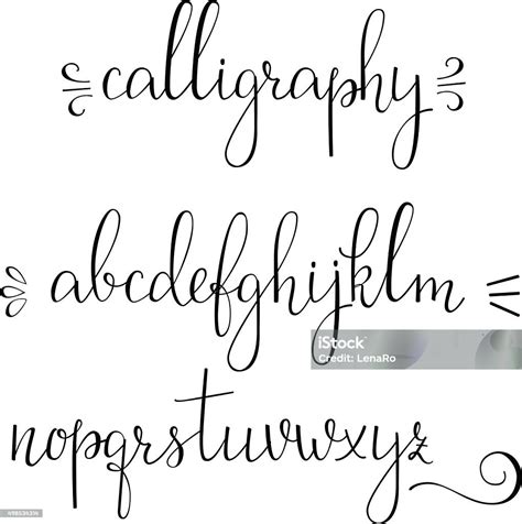 Calligraphy Cursive Font Stock Vector Art 498534314 Istock