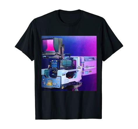 Retro Vaporwave Synthwave Rolling Camera Man Videographer T Shirt