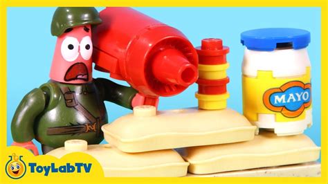 spongebob sponge out of water toys with mega bloks photo booth time machine and pickle tank toy