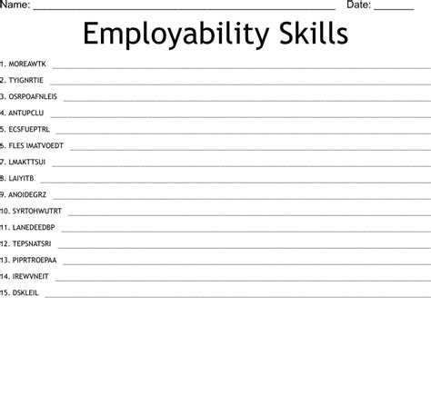 Employability Skills Word Scramble Wordmint