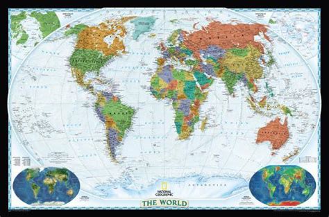 National Geographic World Political Map Decorator Style Giant Poster