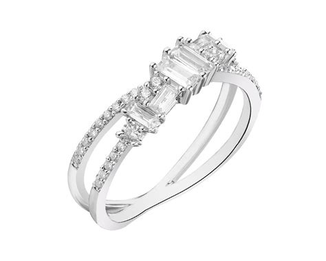 Rhodium Plated Silver Ring With Cubic Zirconia Ref No Ap523 6738 Apart