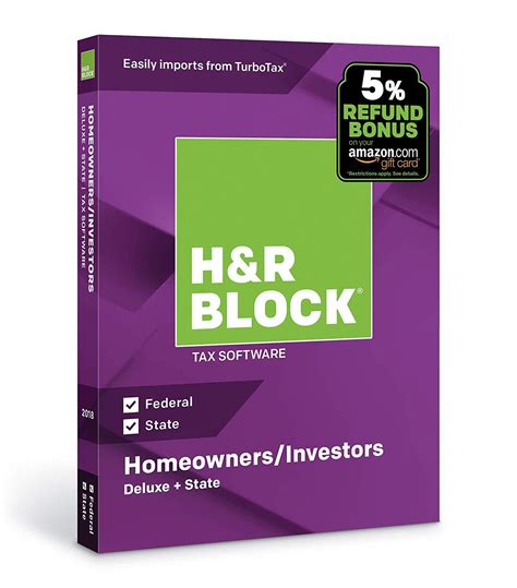 Handr Block Tax Software Deluxe With State 2018 For 18 Shipped