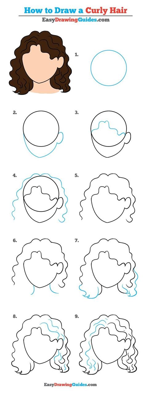 How To Draw Curly Hair Really Easy Drawing Tutorial Drawing Hair