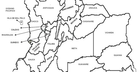 Ciencias Sociales Croquis Del Mapa Politico De Colombia