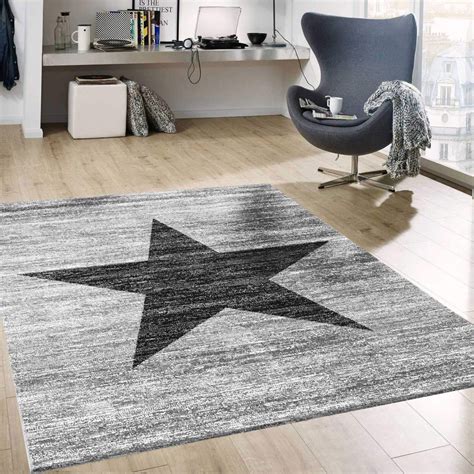 ⇒ hausbau leicht gemacht mit bauen.de! Details Zu Stern Muster Teppich Meliert In Grau Schwarz ...
