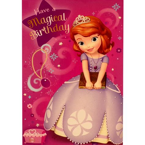 I hope the birthday of the one i love is the happiest! SOFIA THE FIRST Birthday Card Magical Disney Princess Greetings Card | eBay