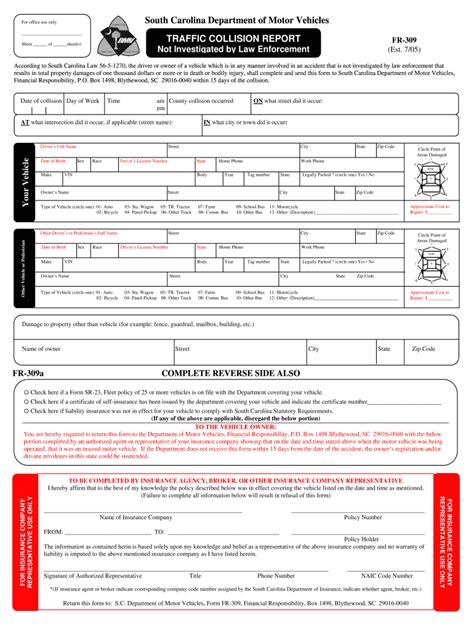 Fillable Online FR 309 Traffic Collision Report Fax Email Print