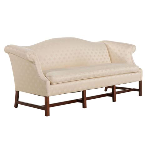 Clayton Marcus Chippendale Style Upholstered Camelback Sofa Ebth