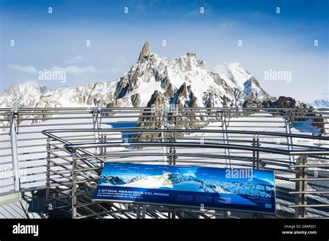 Mont Blanc Cable Car Courmayeur Aosta Valley Italy The Alps Eighth