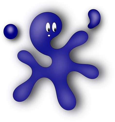 Ink Splotch Writing Blue Face Png Picpng