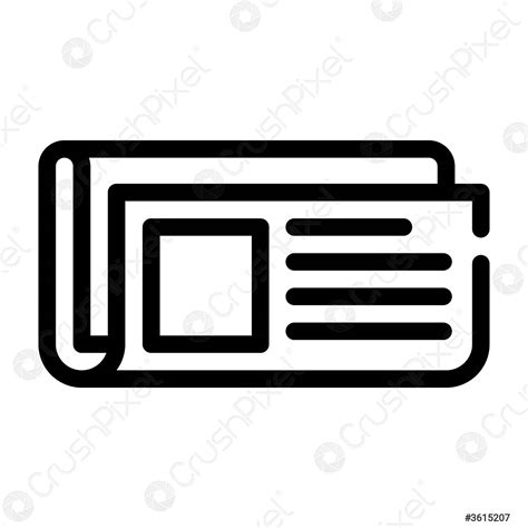 Newspaper Roll Line Icon Vector Illustration Sign Stock Vector