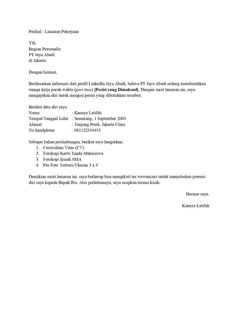 9 Contoh Surat Lamaran Kerja yang Baik dan Benar