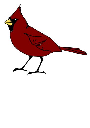 Cardinal Bird In Red Color Clip Art Public Domain Vectors