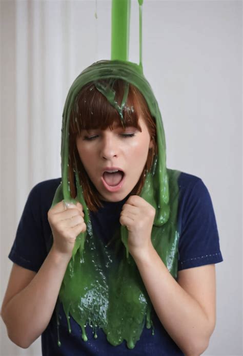 green slimed red haired woman bangs testing by theslimer on deviantart