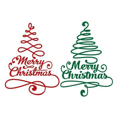 Three Christmas Trees With Merry Lettering On The Top One Is Red Green