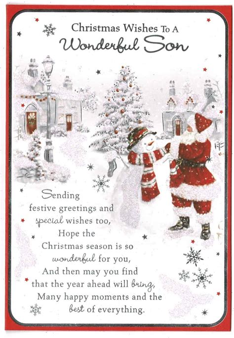 Son Christmas Card To A Wonderful Son With Love Ts And Cards
