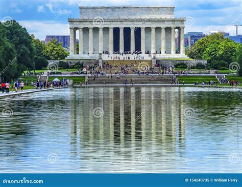 Reflecting Pool Reflection Abraham Lincoln Memorial Washington Dc Stock