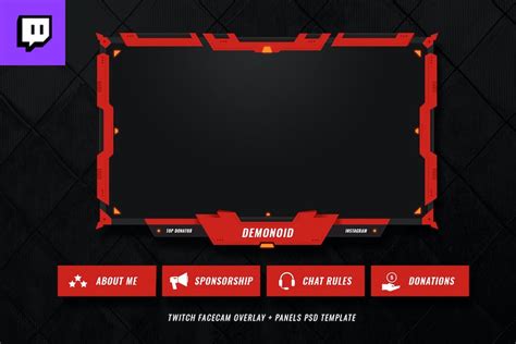 Twitch Facecam Overlay V9 Graphic Templates Envato Elements