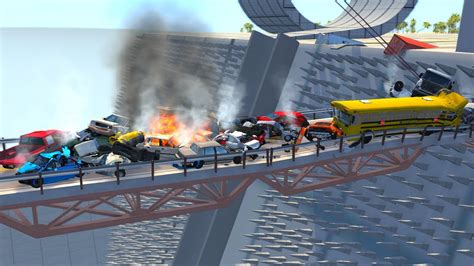 Collapsing Bridge Pileup Crashes 13 Beamng Drive Crash Testing Youtube